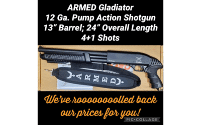 New Stocks! Armed Guns Gladiator 12GA (4+1 Shots) Pump Shotgun